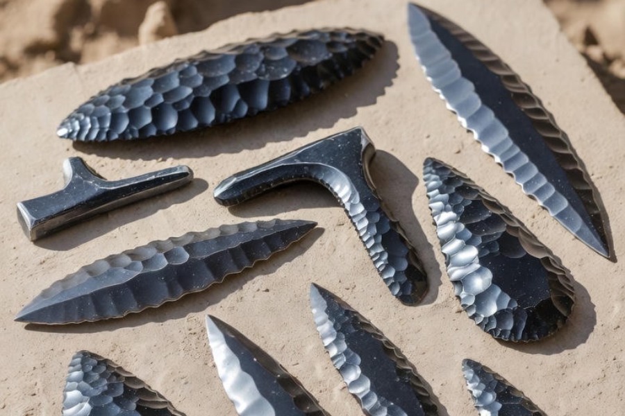 pierres taillées Musée de la Préhistoire du Vercors